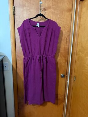 Pact organic cotton coastal double gauze Women’s  magenta Dress size large
